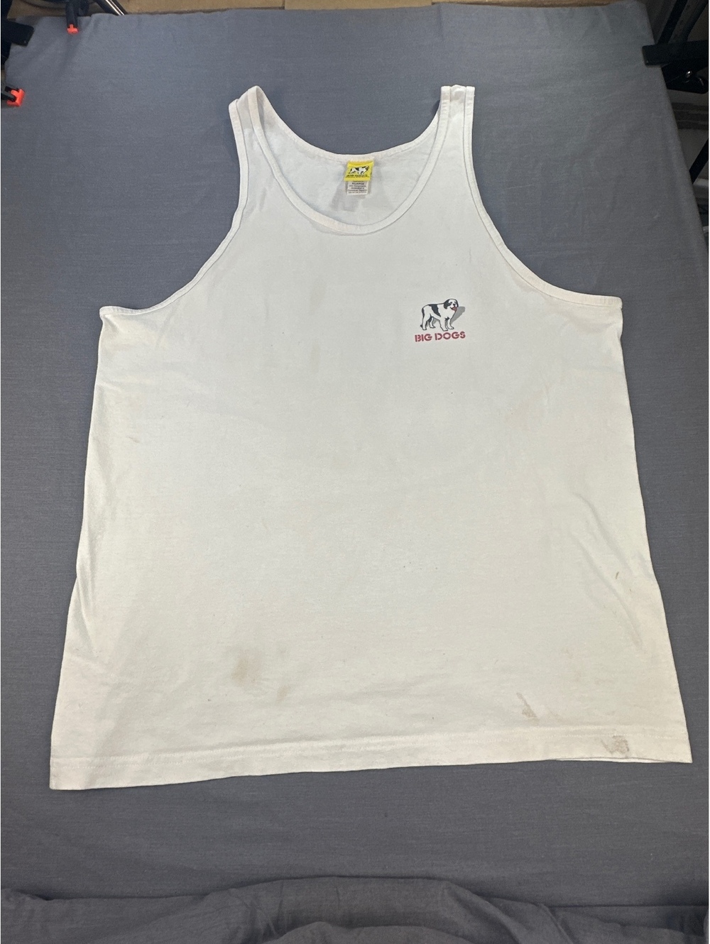 Vintage Y2K Big Dogs Men Tank Top X-Large White Graphic Beer Print